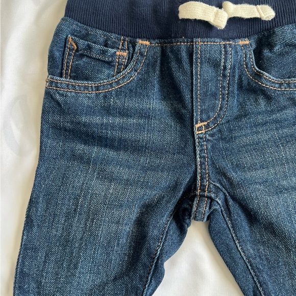 Baby Gap Denim Jeans with Navy Tie Waistband Size 12-18 Months - Picture 6 of 11